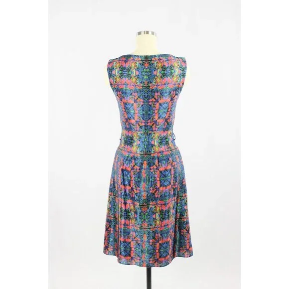 HUGO BY HUGO BOSS Kalilas Kaleidoscope Print Silk Charmeuse Sheath Dress, Size 0 - Picture 3 of 12